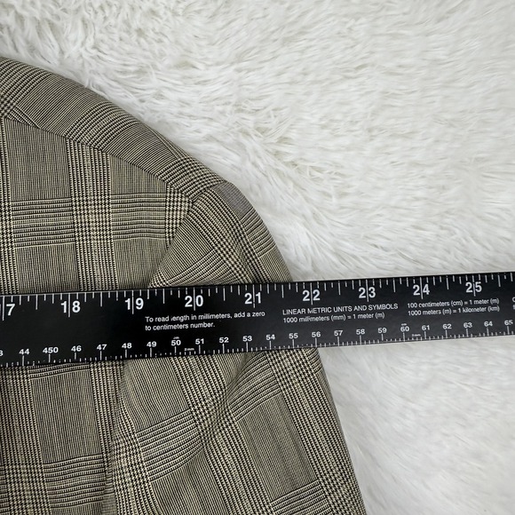 Vintage Chaps Ralph Lauren Blazer Size 42 Tall Wool Plaid Sport Coat Suit Jacket - Picture 15 of 16